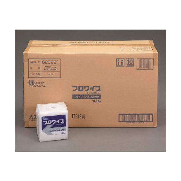 エスコ 200x225mm 工業用ワイパー(30パック) EA929AE-51B 1箱(3000枚)（直送品）