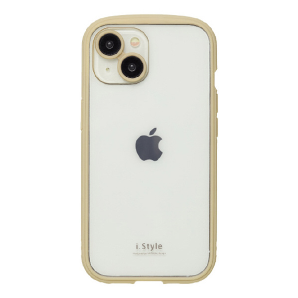 NATURAL design iPhone 15/14用背面型ケース i.Style ベージュ IP23-61-IS04