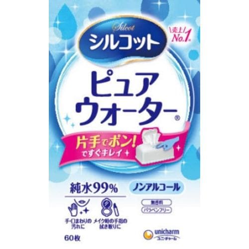 ユニ・チャーム シルコット ピュアウォーターウェットティシュ 本体 60枚