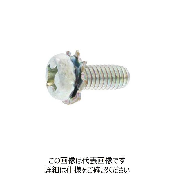 SUNCO 三価ホワイト SタイプナベLO=2外歯 4×8 (1500本入) 30-00-7005-0040-0080-03 1箱(1500本)（直送品）