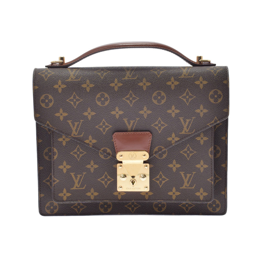 LOUIS VUITTON ルイヴィトン モノグラム モンソー 2WAYバッグ ブラウン M51185 ユニセックス モノグラムキャンバス ビジネスバッグ ABランク 中古 