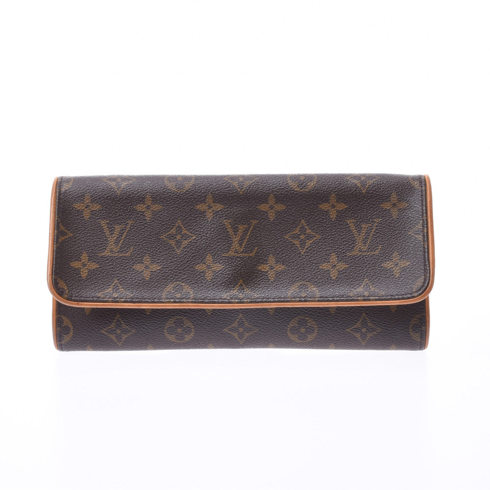 LOUIS VUITTON ルイヴィトン モノグラム ポシェットツインGM ブラウン M51852 レディース モノグラムキャンバス ショルダーバッグ Bランク 中古 