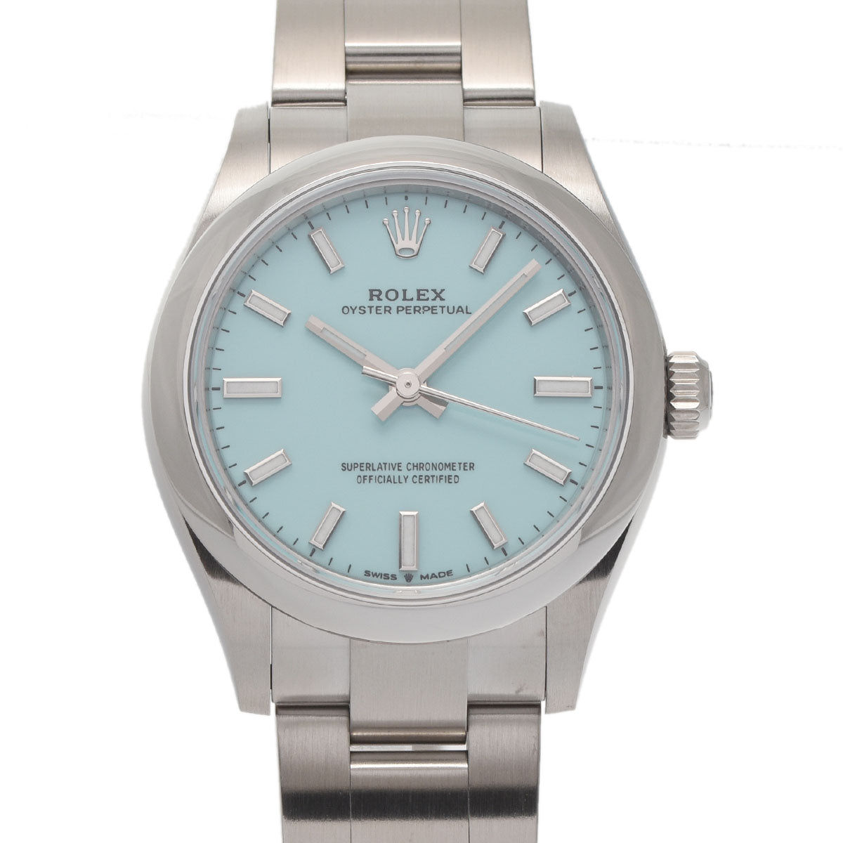 ROLEX ロレックス オイスターパーペチュアル 31 277200 ボーイズ SS 腕時計 自動巻き ターコイズブルー文字盤 Aランク 中古 