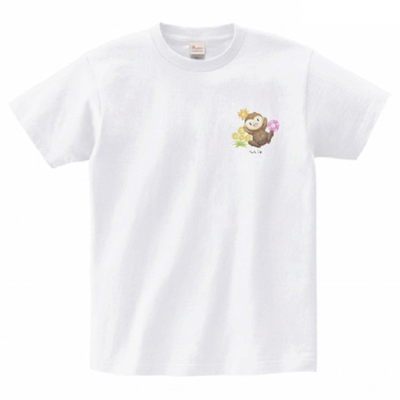 みーちゃんとおともだち：プリントスターTシャツ（メンズ：ホワイト）XLまで