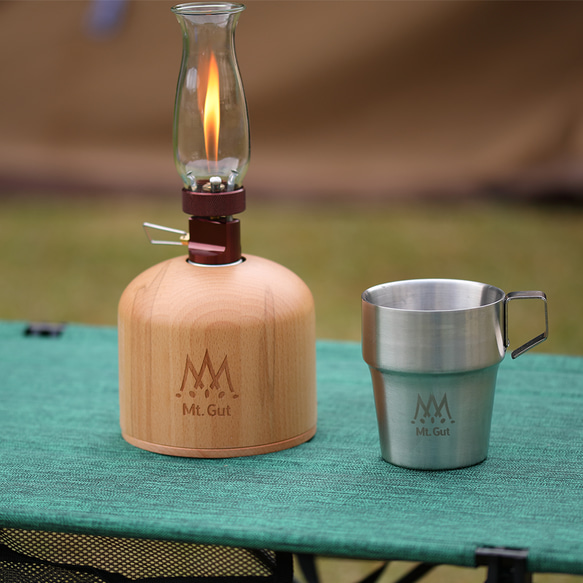 Mt.Gut 木製OD缶カバー Gas Canister Wooden Case (ナチュラル)