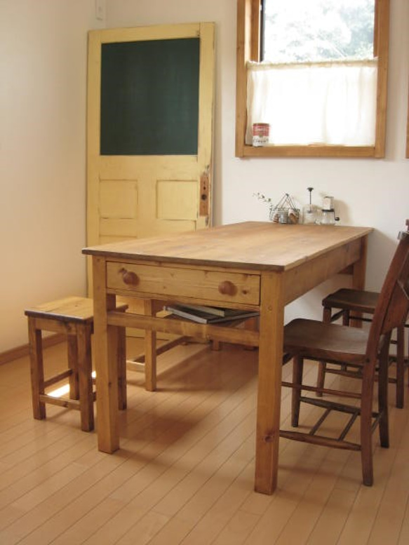 オーダーメイド /   side drawer dining TABLE pine   # size order #