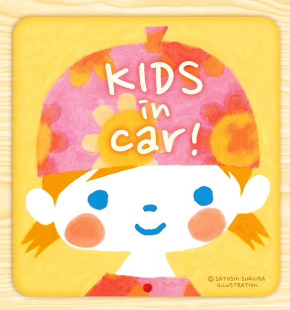 KIDS IN CAR マグネットステッカー(はなちゃん）