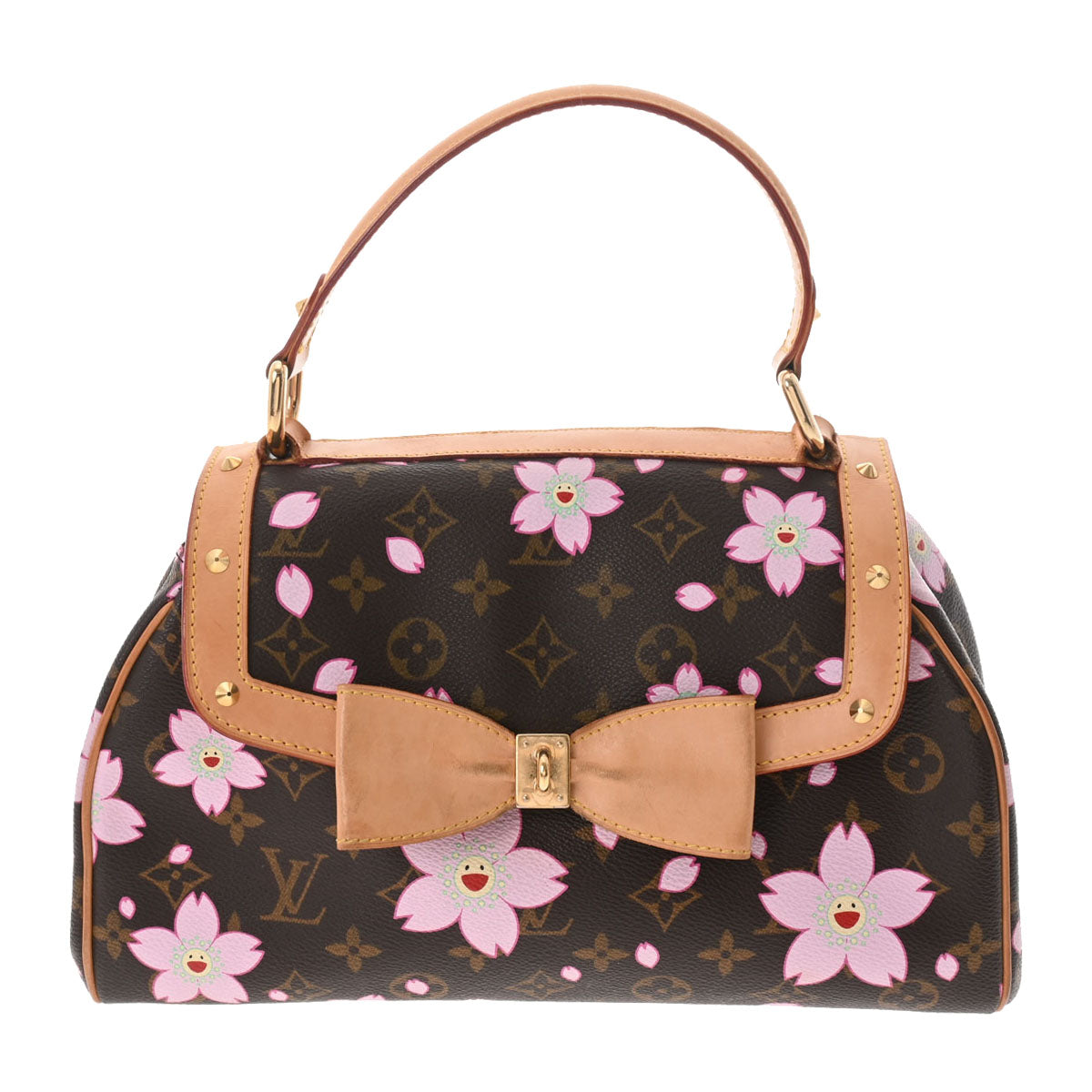 LOUIS VUITTON ルイヴィトン モノグラム チェリーブロッサム サックレトロ PM ブラウン M92012 レディース モノグラムキャンバス ハンドバッグ Bランク 中古 