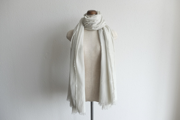 【new】enrica cottonsilk scarf / sesami-light grey / botanical