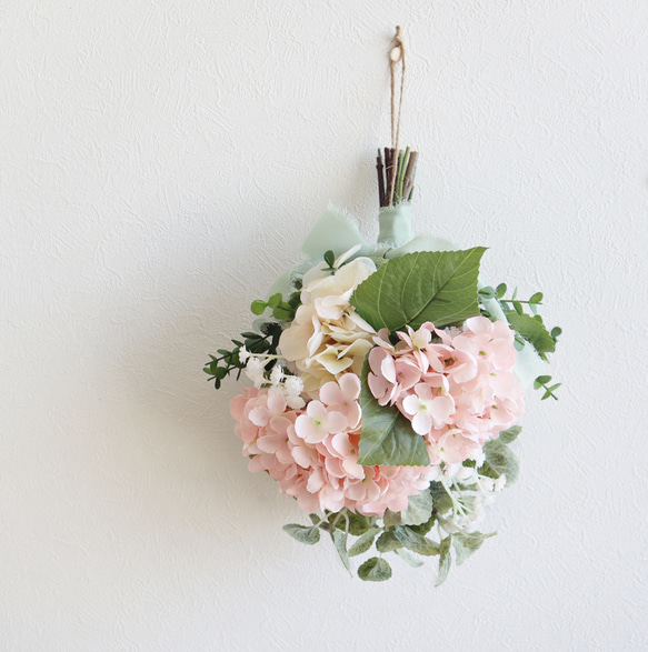 紫陽花のスワッグ ★ cotton candy bouquet