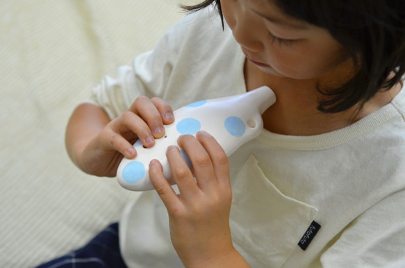 【在庫限り】はじめてのセラリーナ　子供に楽器プレゼント♪（ドット color：Skyblue）※図柄で吹ける楽譜集付き