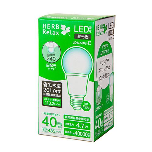 HERBRelax LDA-5DG-C LED電球 40WE26 昼光色 広配光 - kscminorities.kerala.gov.in