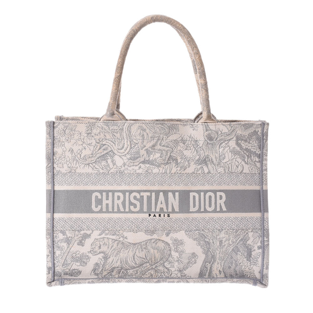 CHRISTIAN DIOR クリスチャンディオール ブックトート グレー/白 ユニセックス キャンバス トートバッグ Bランク 中古 