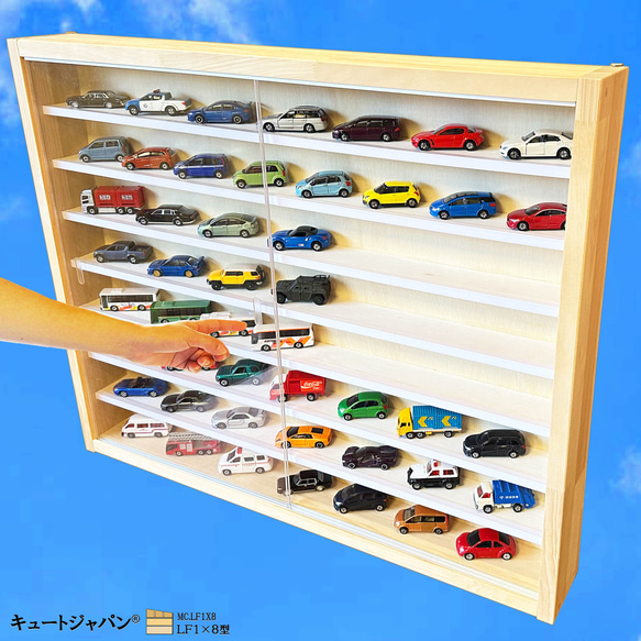 お片付け ミニカー 収納 ケース コレクション ラック シェルフ 棚 アクリル障子付 日本製 トミカ ホットウィール 京