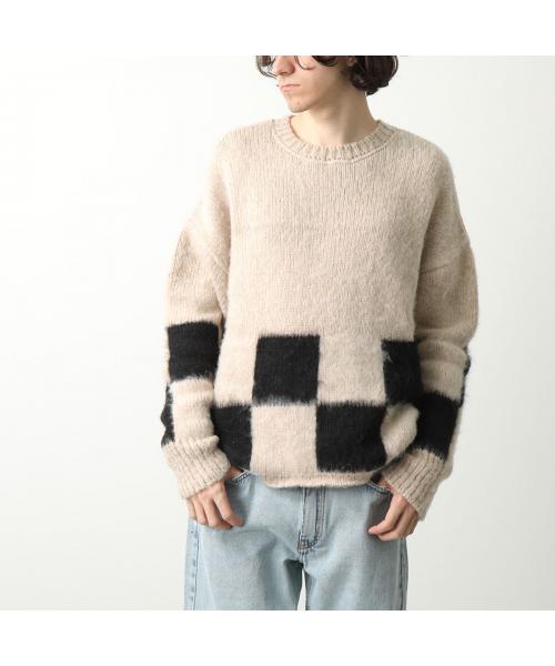 アスクユアセルフ/ASKYURSELFニット BRUSHED CHECKERED KNIT