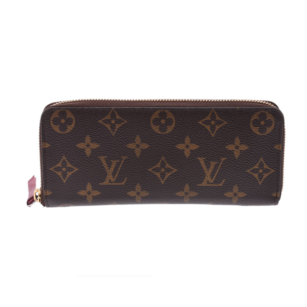 LOUIS VUITTON ルイヴィトン モノグラム ポルトフォイユクレマンス フューシャ M60742 ユニセックス 長財布 Bランク 中古 