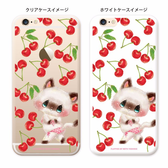 【受注生産】チェリーと水着にゃんこ☆スマホケース