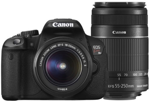 Canon デジタル一眼レフカメラ EOS Kiss X6i ダブルズームキット EF-S18-55ｍｍ/EF-S55-250ｍｍ付属【中古品】