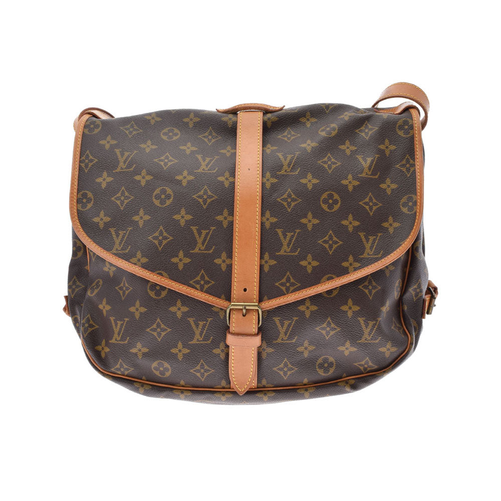 LOUIS VUITTON ルイヴィトン モノグラム ソミュール35 ブラウン M42254 ユニセックス モノグラムキャンバス ショルダーバッグ Bランク 中古 