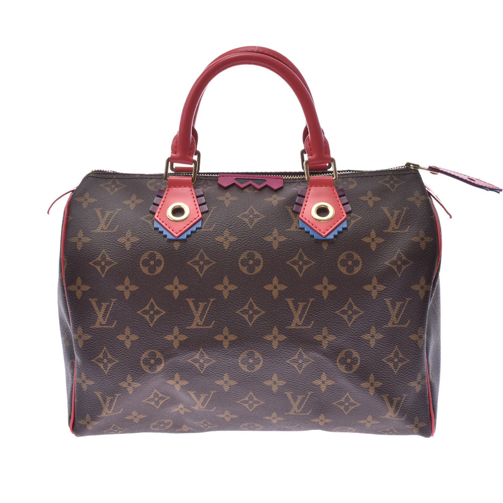 LOUIS VUITTON ルイヴィトン モノグラム トーテム スピーディ30 フラミンゴ ブラウン/ピンク系 M41665 レディース ハンドバッグ 新同 中古 