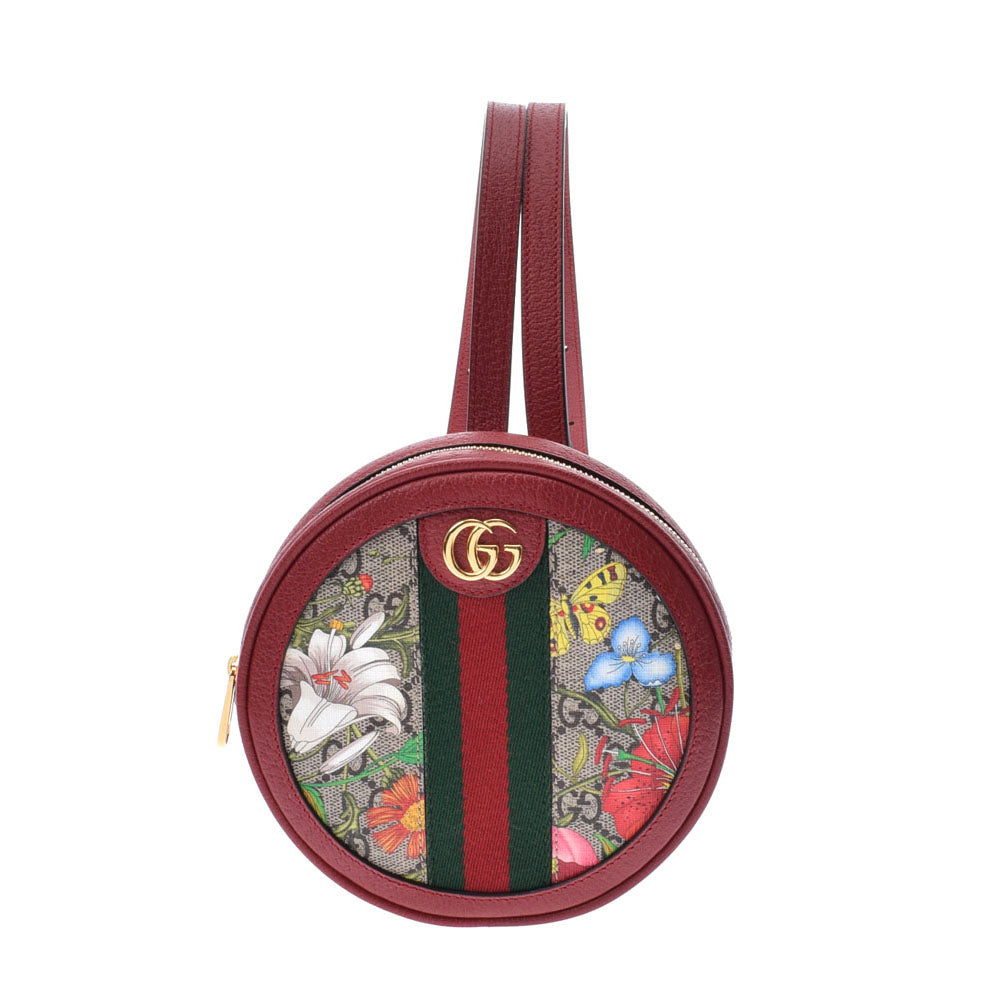 GUCCI グッチ オフディア ミニバッグパック フローラ ベージュ/赤 598661 レディース PVC カーフ リュック・デイパック 未使用 