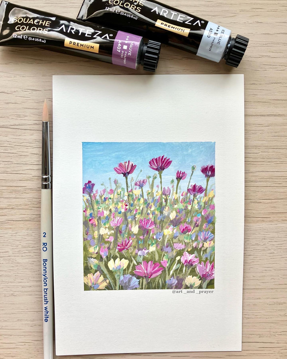 ORIGINAL PAINTING - wild flowers, 原画, オリジナルアート, フラワーアート