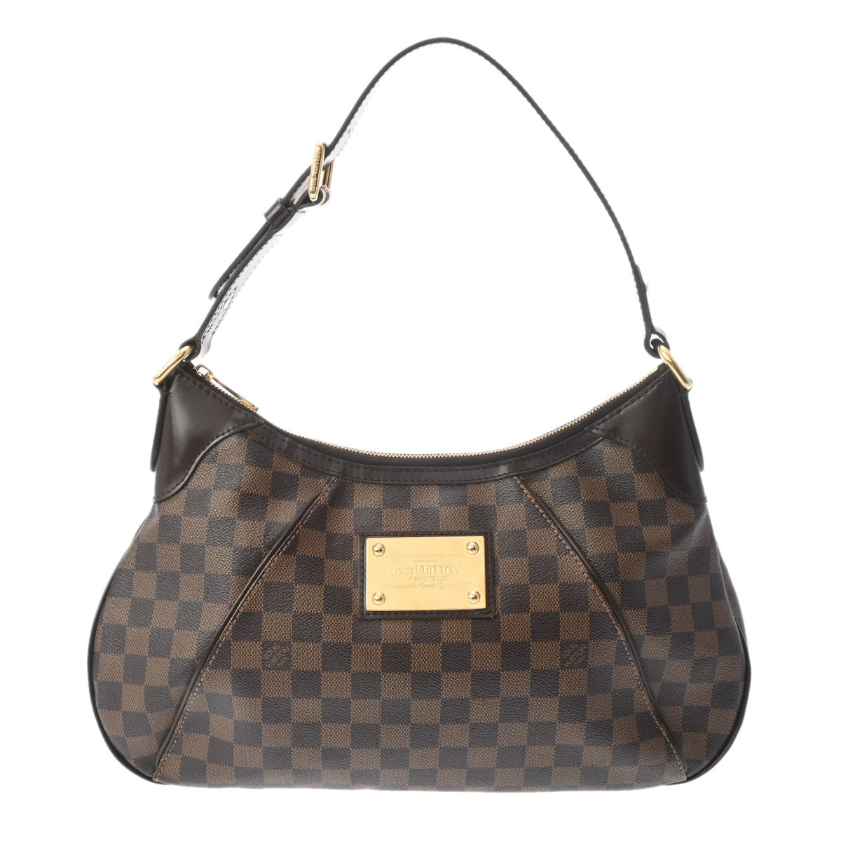 LOUIS VUITTON ルイヴィトン ダミエ テムズ GM ブラウン N48180 レディース ダミエキャンバス セミショルダーバッグ Bランク 中古 