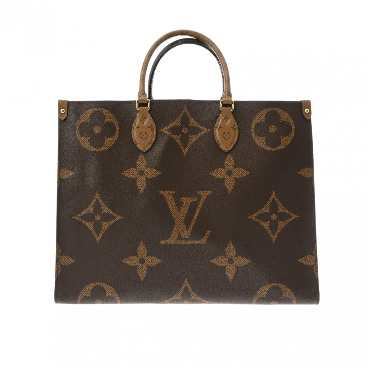 LOUIS VUITTON ルイヴィトン モノグラムジャイアント リバース オンザゴー GM 2WAYトート ブラウン M45320 レディース モノグラムキャンバス ハンドバッグ Aランク 中古 