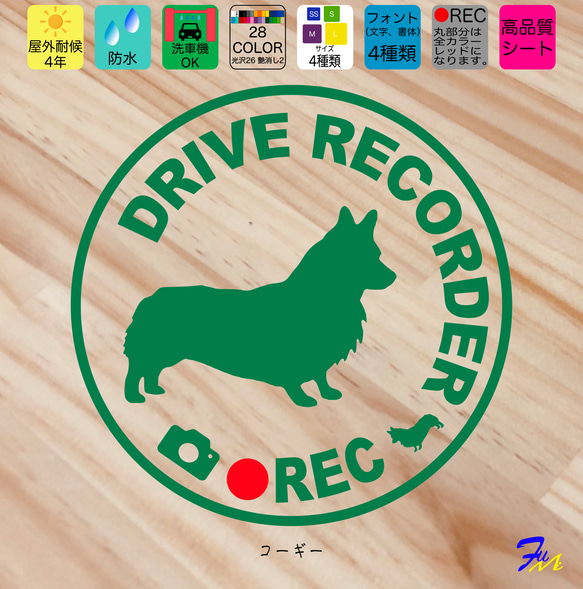 ドライブレコーダー コーギー 07 ステッカー