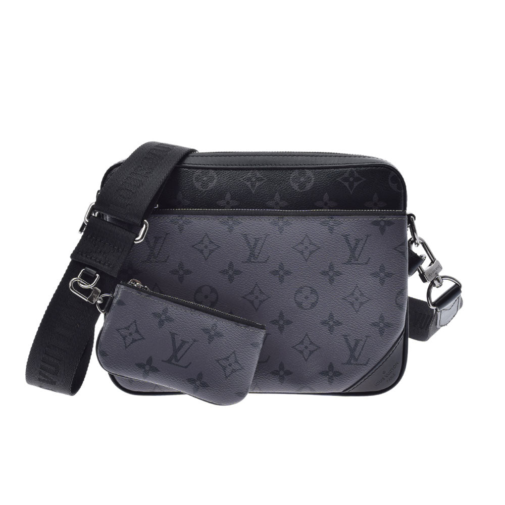 LOUIS VUITTON ルイヴィトン モノグラム エクリプス トリオメッセンジャー 黒/グレー M69443 メンズ 13842 モノグラムキャンバス ショルダーバッグ 新同 中古 