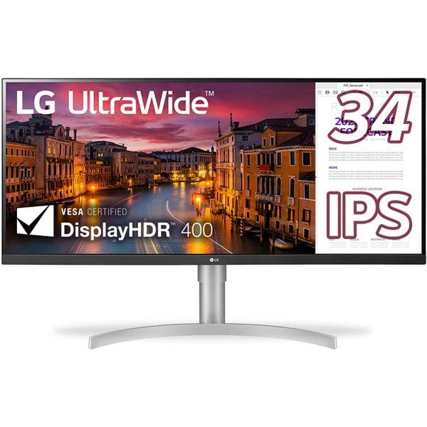 ３４型ＷＦＨＤウルトラワイド液晶ディスプレイ（ＩＰＳ／ＬＥＤ／ＶＥＳＡＤｉｓｐｌａｙＨＤＲ４００／ｓＲＧＢ９９％／７Ｗｘ２／ブルーライト低減／Ｆｒｅｅ