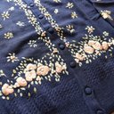 【限定】お花の刺繍たっぷり　ウール・カーディガ・ セーター ニット JND0022