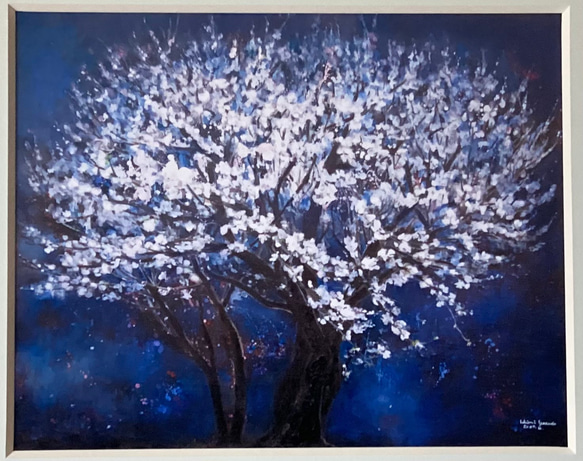 アート額　「夜さくら」　中サイズ　３１×４０　印刷画