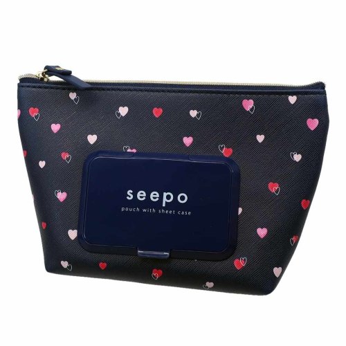 シートケース付き 機能性 ポーチ ミニポーチ seepo ハート 19×12.5×7cm プレゼント 男の子 女の子 ギフト