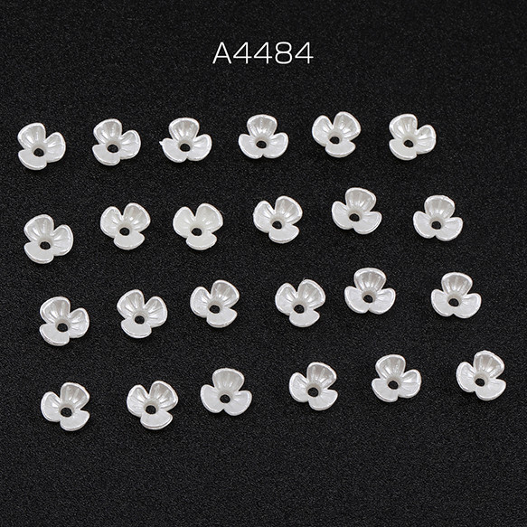 A4484  300個  アクリルパーツ フラワー 穴あり 6mm  3X（100ヶ）