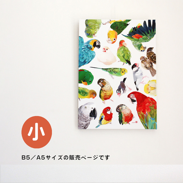 パネル作品【小】「VIVID BIRDS II」（A5・B5サイズ）