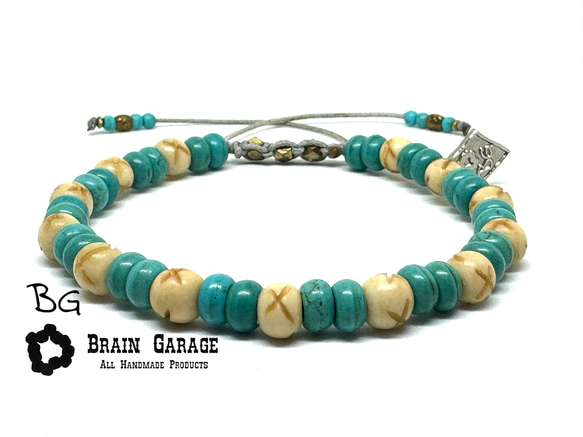 【BG】Buffalo born & Turquoise Bracelet 〈BG24B0007〉メンズブレスレット