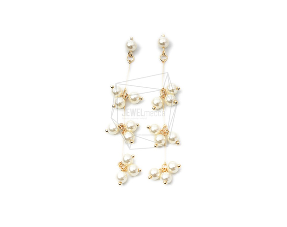 ERG-1239-G【2個入り】パールタッセルチャーム,Pearl Tassel Earring Charm