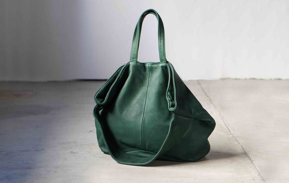 吸い付くようなタッチ感⁂軽く柔らかい2wayトートBAG・ＬＵＡ(ＬＡ００4)＃green⁂