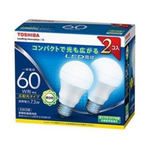 東芝 LDA7N-G-K/60W-2P 調光器非対応LED電球（一般電球形・全光束810lm/昼白色・口金E26） 2個入り