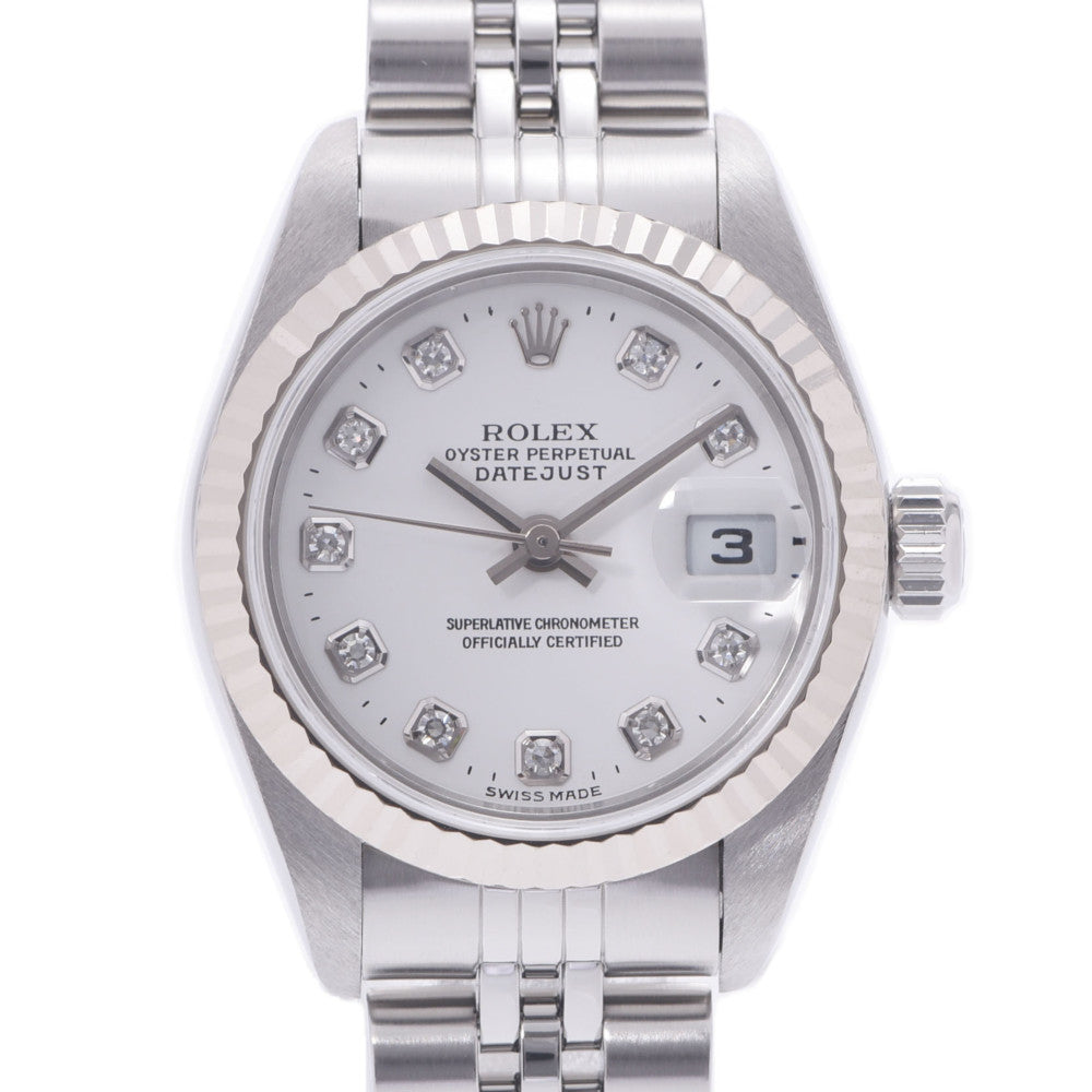 ROLEX ロレックス デイトジャスト 10Pダイヤ 79174G レディース SS/WG 腕時計 自動巻き 白文字盤 Aランク 中古 