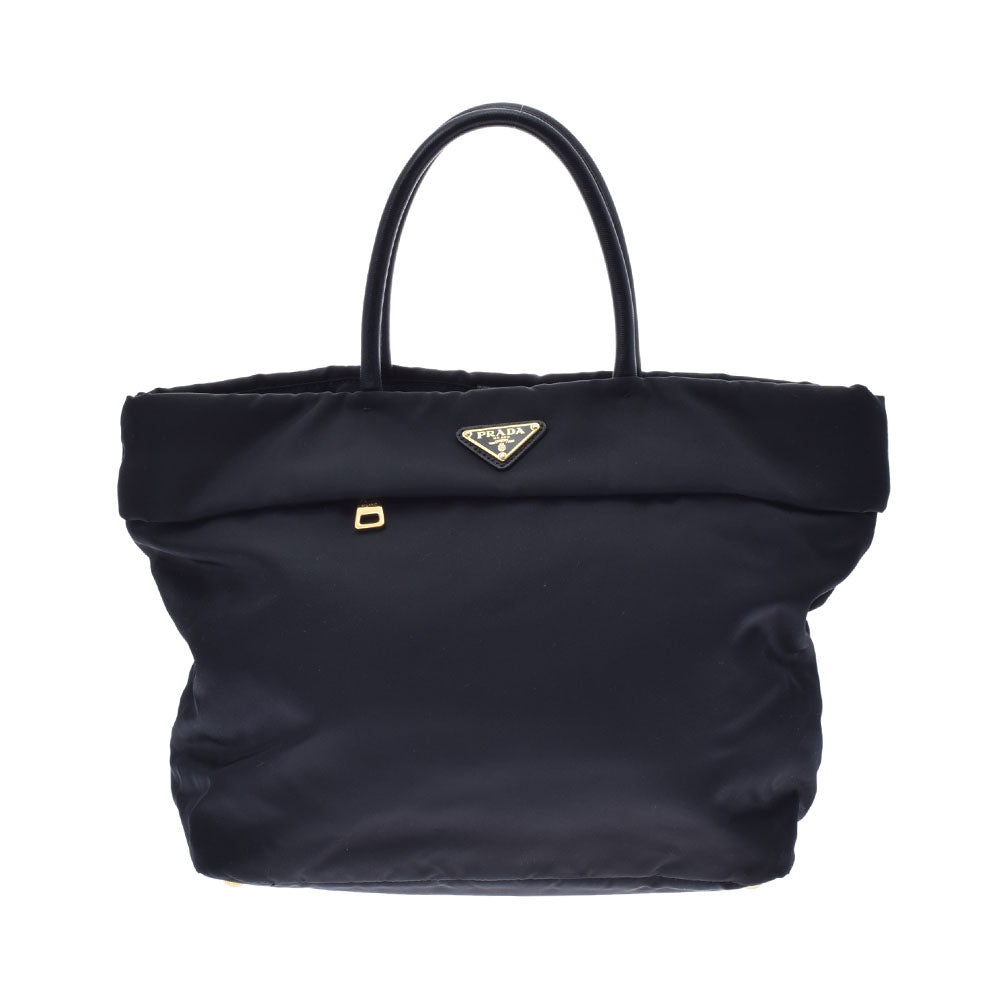 PRADA プラダ 黒 GP金具 ユニセックス ナイロン/レザー トートバッグ ABランク 中古 