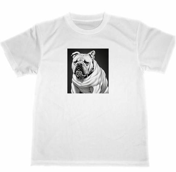 ブルドッグ　ドライ　Tシャツ　犬　イラスト　アート　グッズ　bulldog