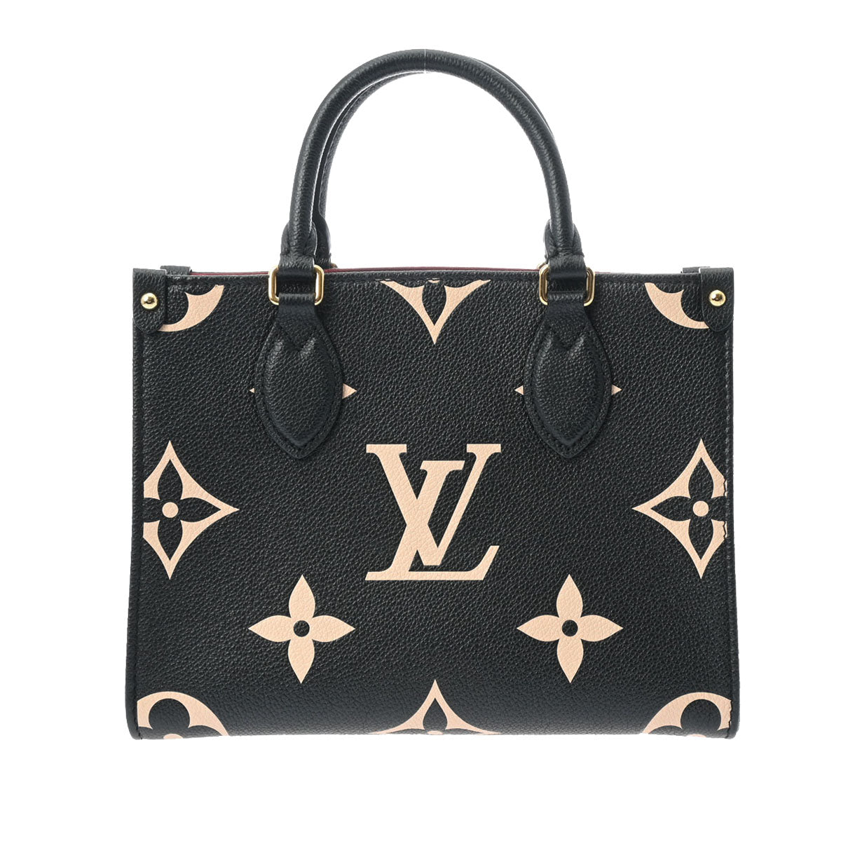 LOUIS VUITTON ルイヴィトン モノグラムアンプラント オンザゴー PM 2WAY 黒/ベージュ M45659 レディース レザー ハンドバッグ Aランク 中古 