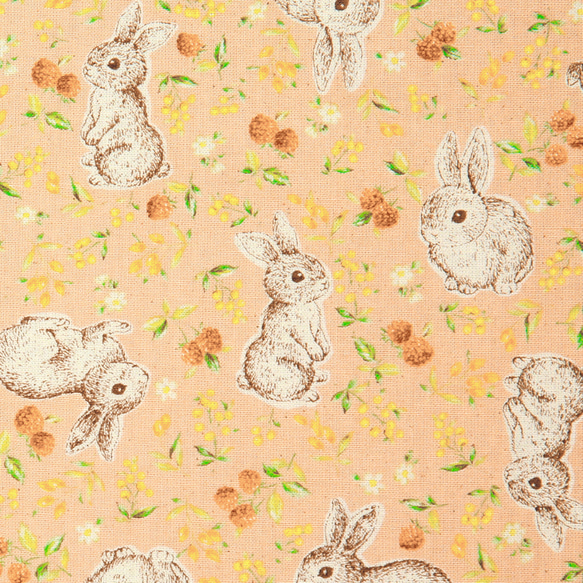 国産コットン　SEVENBERRY Forest Friends Rabbit Garden  J103