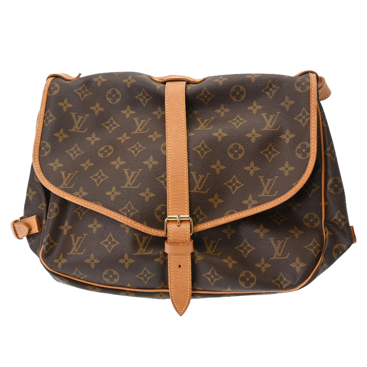 LOUIS VUITTON ルイヴィトン モノグラム ソミュール 35 ブラウン M42254 ユニセックス モノグラムキャンバス ショルダーバッグ Bランク 中古 