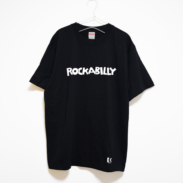 ロカビリーをデザインした音楽系Ｔシャツ  プレミアム仕様【ブラック】やや厚め生地のハイグレード半袖クルーネック