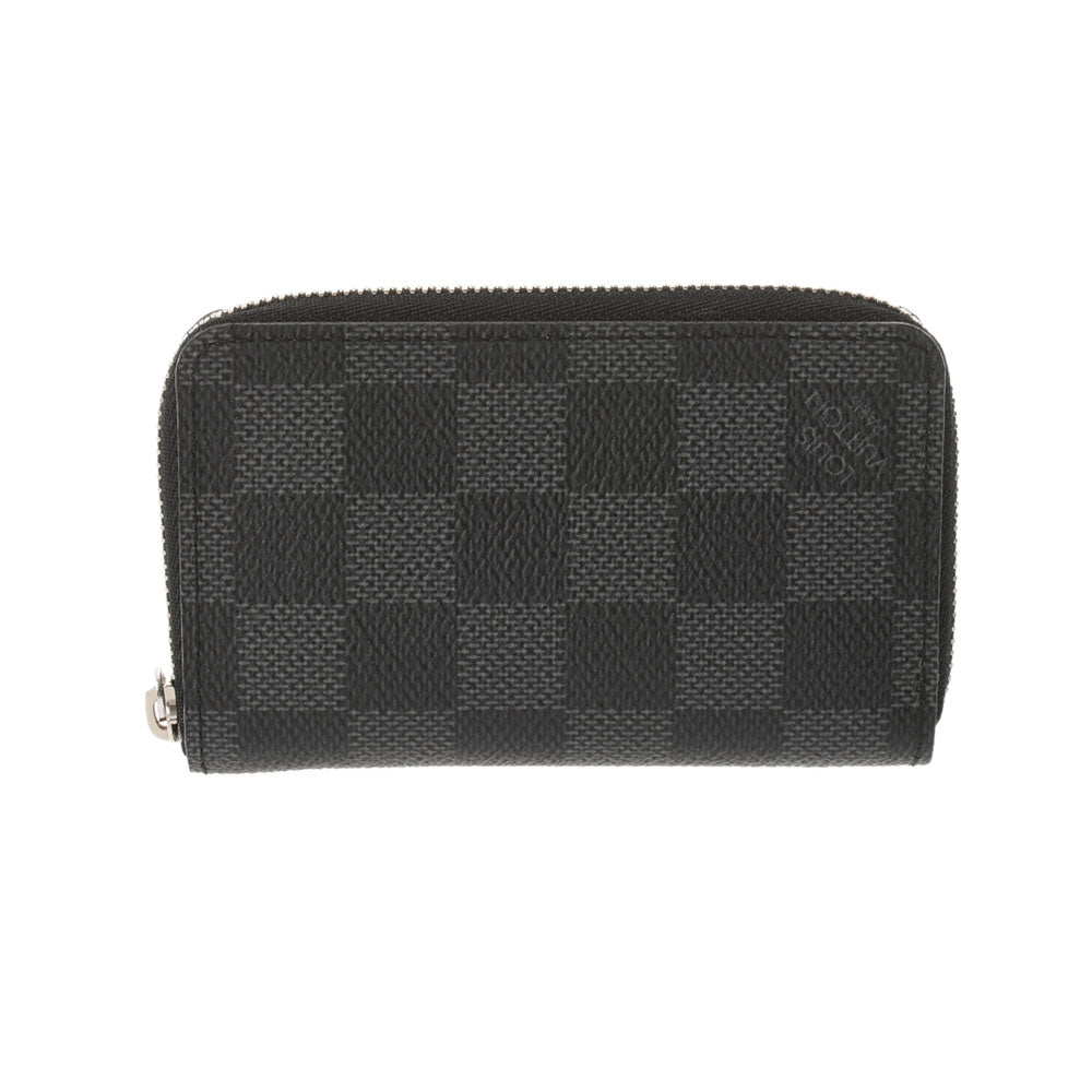 LOUIS VUITTON ルイヴィトン ダミエ グラフィット ジッピーコインパース 黒 N63076 メンズ ダミエグラフィットキャンバス コインケース Aランク 中古 