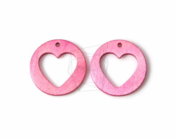 BSC-216-G【4個入り】ハートウッドビーズ,heart Wooden Beads /30mm x 30mm