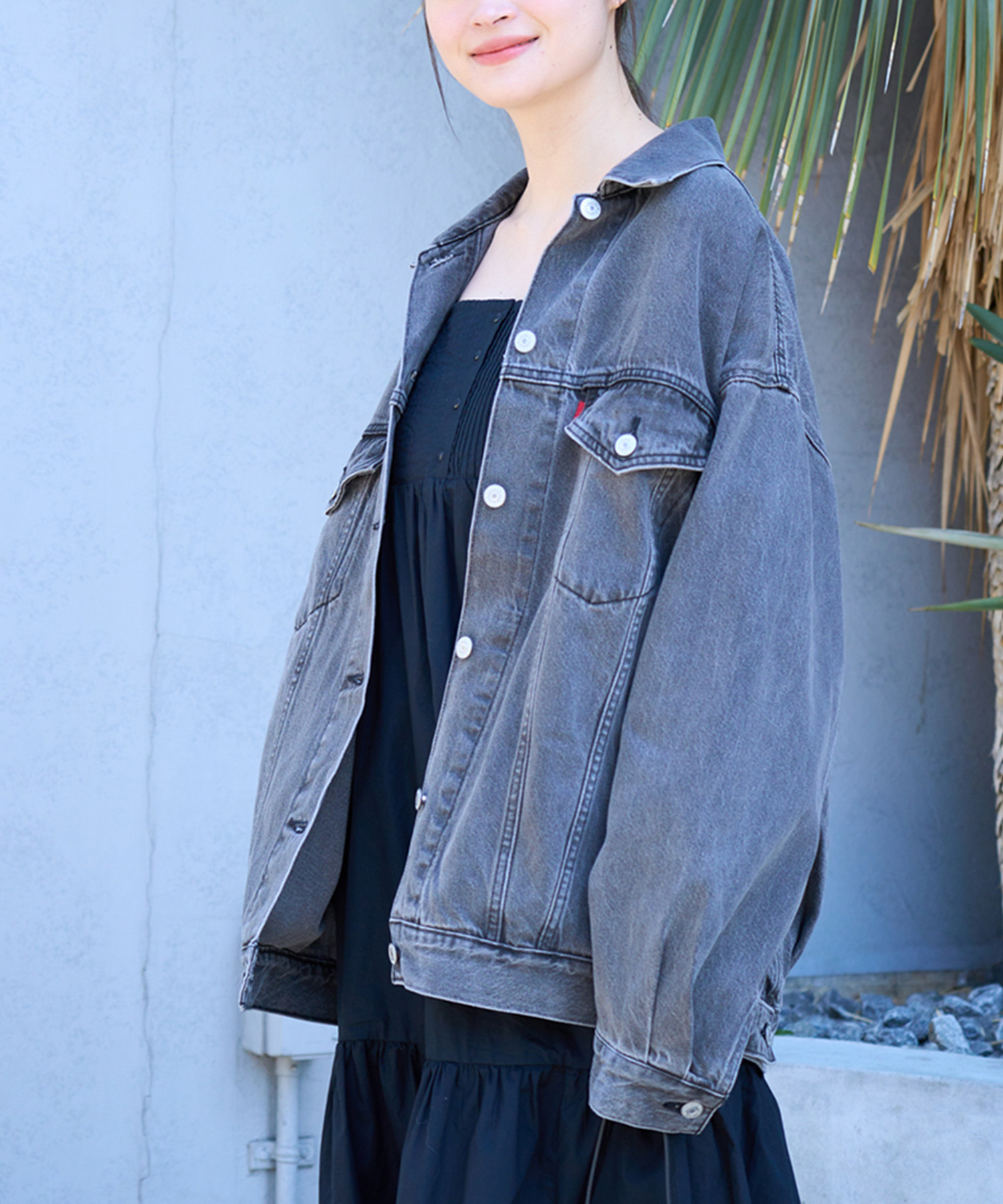 リーバイス/XL WOMENS トラッカージャケット ブラック WORN IN